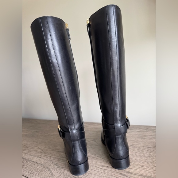 Tory Burch Black Leather Riding Boots Brooke 25mm Knee Boot Calf Leather Size 7 - Picture 8 of 10